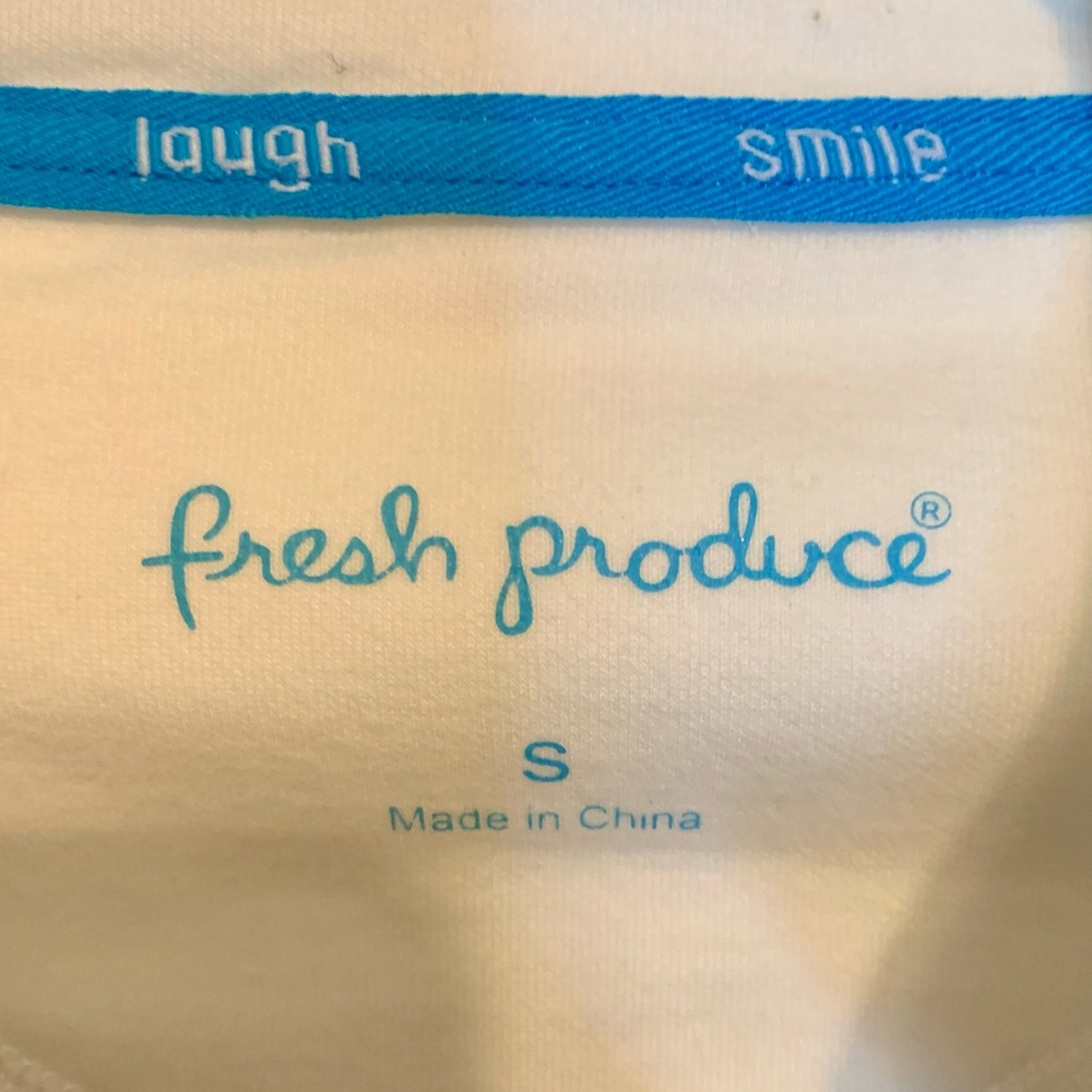 Fresh Produce Warm-Up Sweat Track Jacket Starfish Zipper Pull White Size Small - Picture 13 of 16